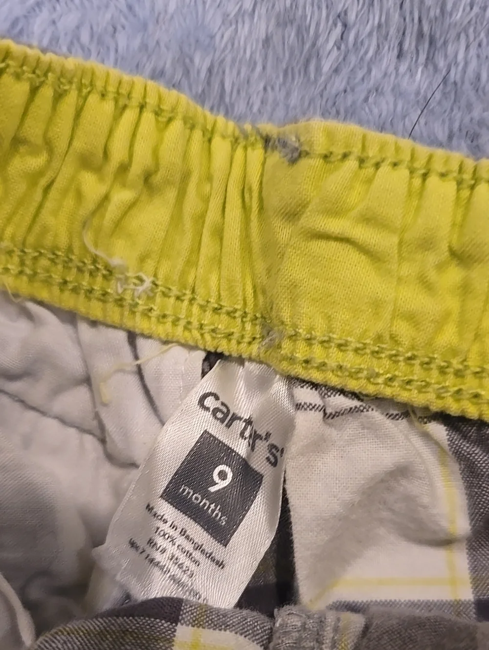 ❤️10/$20 Carter's Gray and Yellow Plaid Cotton Shorts